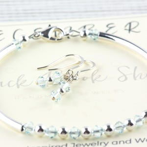December Birthstone, Light Azore Birthstone Bracelet, Minimalist Crystal Bracelet, Birth Stone Bracelet, Birth Month Bracelet image 3