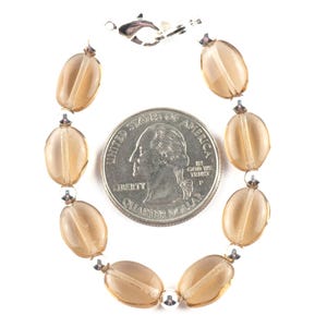 Topaz Glass Interchangeable Stretch Beaded Watch Band • Medical ID Bracelet • Single Strand • Handmade Jewelry image 3