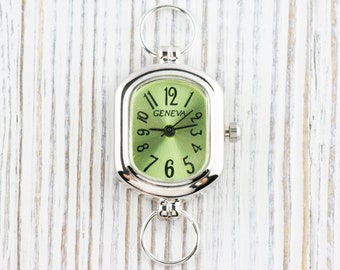 Light Green Rectangle Watch Face, Silver Watch Face, Square Watch Face, Women's Watch Face, Ladies Watch Face, Watch Face