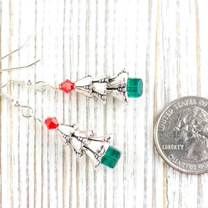 Christmas Tree Earrings, Handmade Earrings, Swarovski Crystal, Holiday Jewelry image 5