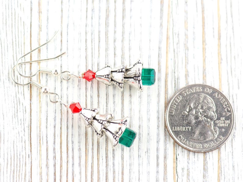 Christmas Tree Earrings, Handmade Earrings, Swarovski Crystal, Holiday Jewelry image 5