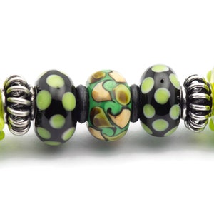 Green Dotted Glass Beaded Silver Letter Opener • Paper Knife • Desk Accessory image 2