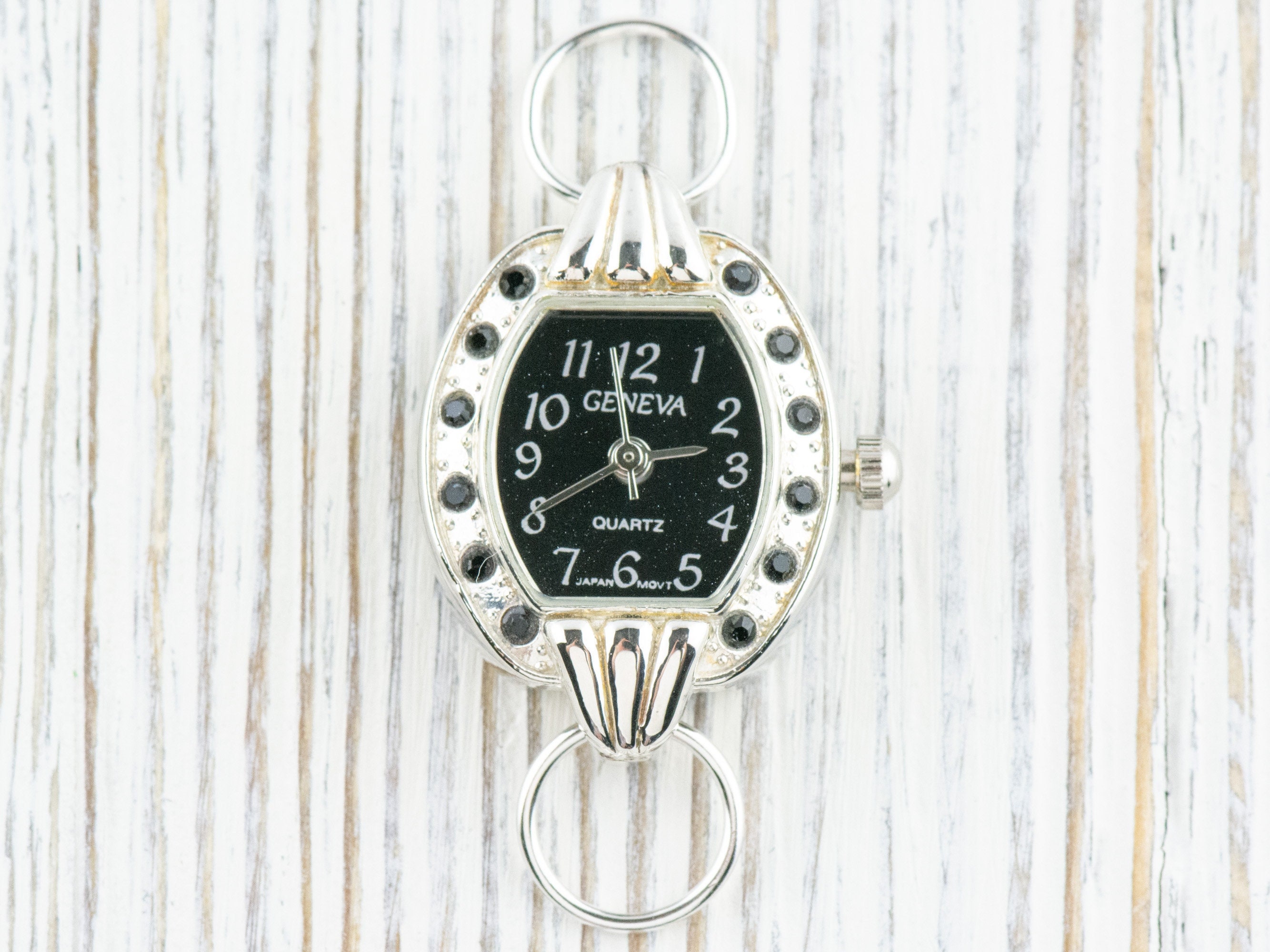 Unisex Women’s & Men Black Crystal Rhinestone Round LED Metal Strap Timer Watch Elegant Rhinestone Round Dial Ultra Thin Genuine Leather  main image 4
