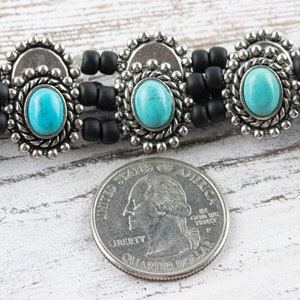 Turquoise Blue Howlite Oval Beaded Stretch Bracelet / Handmade Bracelet / Bohemian Jewelry image 4