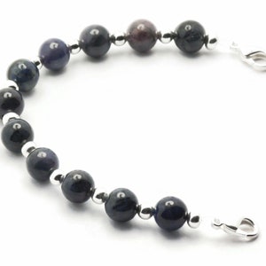 Dumortierit töjbart utbytbart armband • Armband för medicinskt ID • Klockarmband • Töjbart klockarmband bild 4