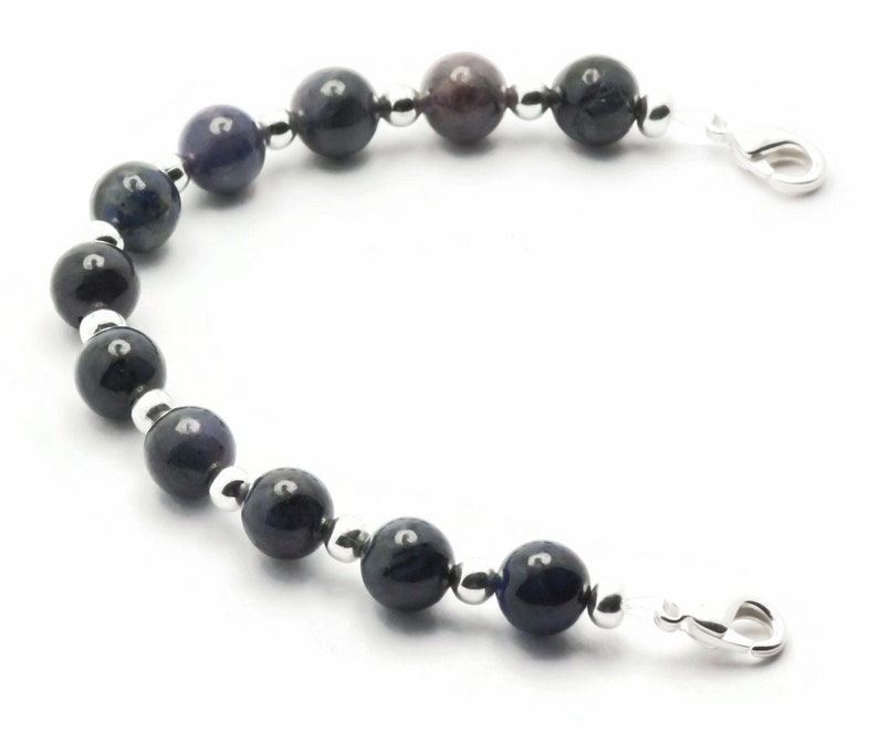 Dumortierit töjbart utbytbart armband • Armband för medicinskt ID • Klockarmband • Töjbart klockarmband bild 4