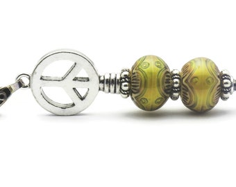 Peace Sign Necklace, Mood Bead, Sign Necklace, Peace