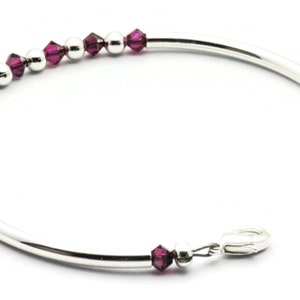 July Ruby Swarovski Crystal Birth Month Sterling Silver Plated Bracelet