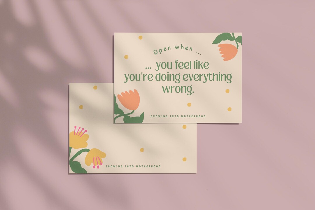 Postpartum Lettering Open When Letters New Mom Gift | Postpartum Support Growing Into ...