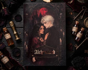 Alchemised Dust Jacket, Helena Marino Kaine Ferron Custom Book Cover, Silver Sleeking