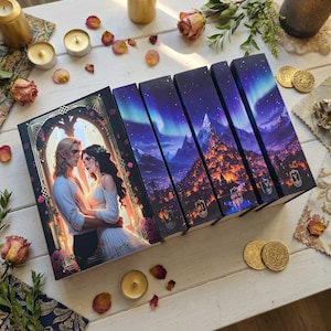 Set di sovracopertine ACOTAR / *su misura per l'edizione del tuo libro* / Copertina romantica in lamina d'argento