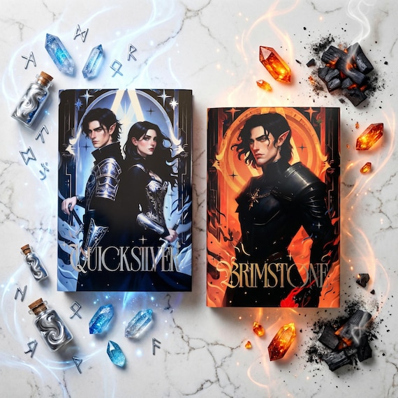 Quicksilver & Brimstone Dust Jacket Set | Custom Book Covers | Dark Fantasy Romantasy