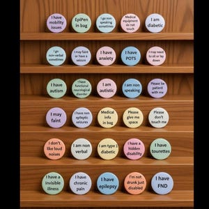 Insignias de discapacidad ocultas de 38 mm / 25 mm