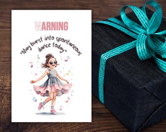 Happy birthday card | Greeting card for a person who is a dance fan |  Instant Digital Download |  Card and gift envelope template