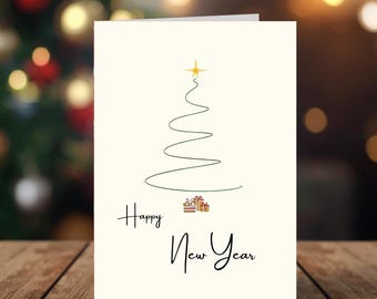 Minimalist Printable Christmas Card | Download Tree Christmas Card |  Envelope template | Minimalist greeting card | CHR002
