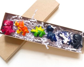 Crayones con forma de dinosaurio: divertidos regalos para fiestas, rellenos para cestas de Pascua y calcetines navideños.