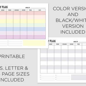 Weekly Homeschool Planner Printable Schedule // Downloadable Letter or A4 Size image 3