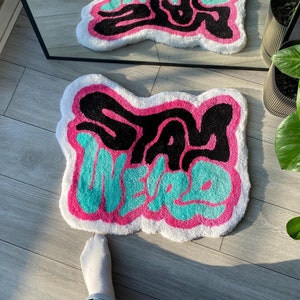 Stay Weird Fluffy Tufted Rug
