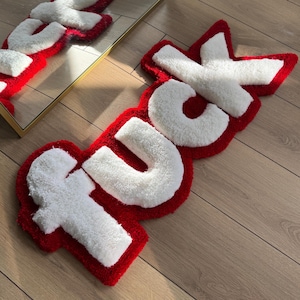 3D F1CK Fluffy Handmade Tufted Rug, 3D Rugs, Funny Room Decor, Unique Home Decor