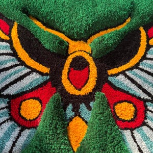 Buffy Rugs Oldschool Butterfly 3D Fluffy Handmade Tufted Rug, Fluffy Home Decor ...