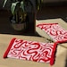 Red and Baby Pink Tufted Rug – Handmade Soft Color Block Carpet ...