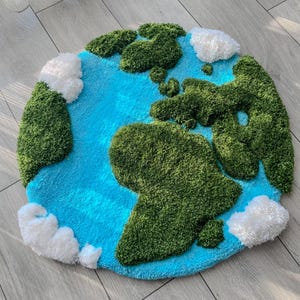 Dywan 3D Mapa Świata - Dywan Geometryczny Mapa Świata, Dywan Interaktywny, Edukacyjny Wystrój Domu, Dywan Inspirowany Podróżami, Prezent Odkrywcy Świata