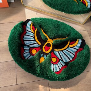 Buffy Rugs Oldschool Butterfly 3D Fluffy Handmade Tufted Rug, Fluffy Home Decor ...