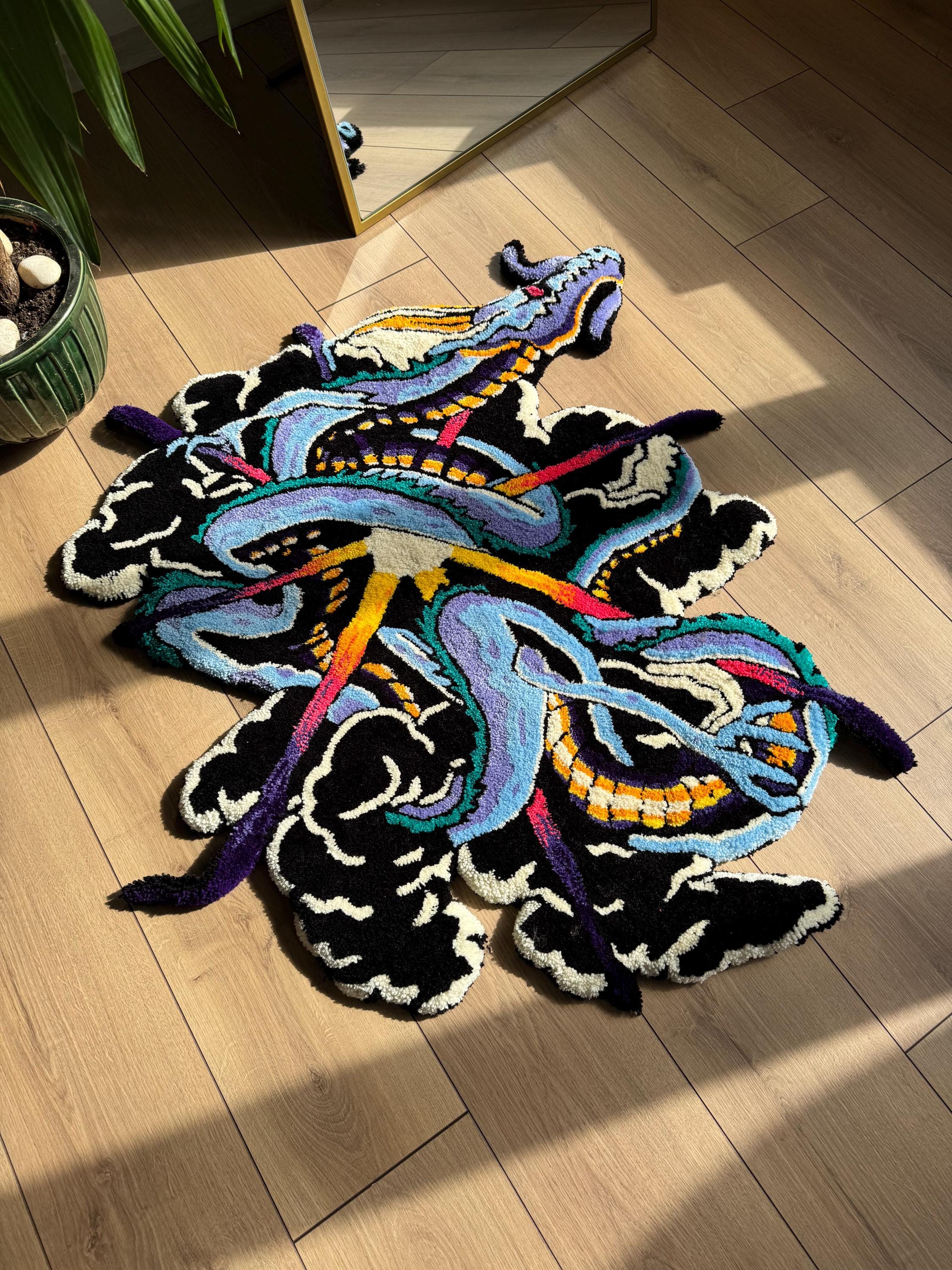 Drax Rugs Handmade Dragon Rug - Unique Oriental Design, Mystical Dragon Carpet ...