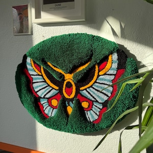 Buffy Rugs Oldschool Butterfly 3D Fluffy Handmade Tufted Rug, Fluffy Home Decor ...