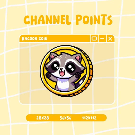 Racoon Coin Emote / Channel Points / Emotes for Twitch and Discord