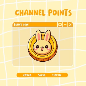 Cute Bunny Coin Emote / Rabbit Channel Points / Emotes for Twitch and Discord