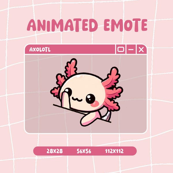 Bongo Axolotl Emote / Animated emote / Emotes for Twitch and Discord