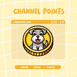 Schnauzer Coin Emote / Dog Channel Points / Emotes for Twitch and Discord