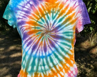 Tie-Dye Cotton Shirt: Bright Candy Colors, Festival Clothing