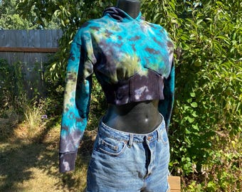 Tie-Dye Cropped Hoodie ~Festival Wear~ Boho Hoodie