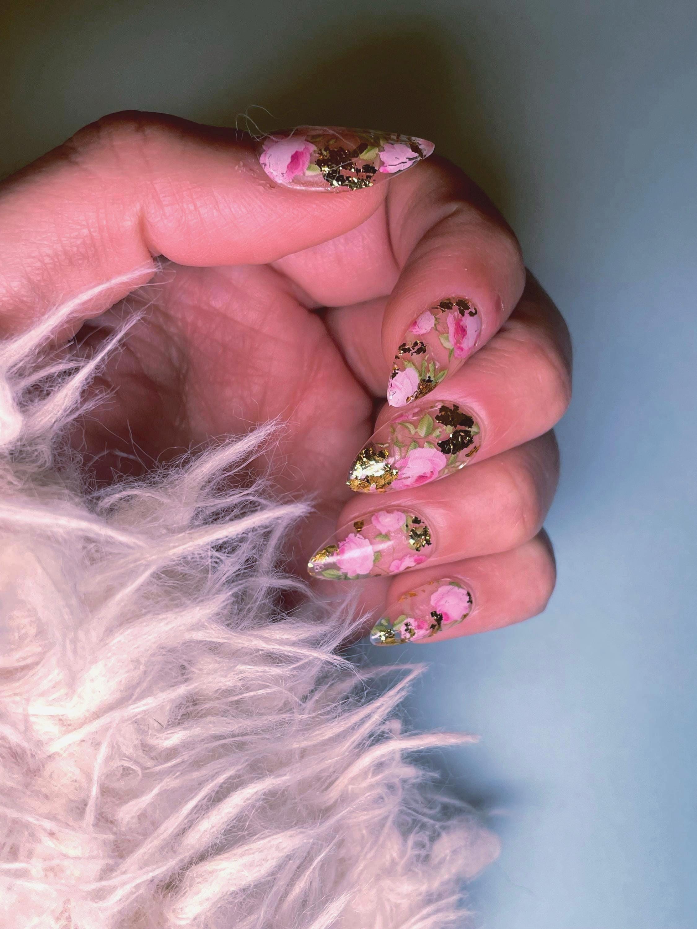 Transparent Design Press On Nails