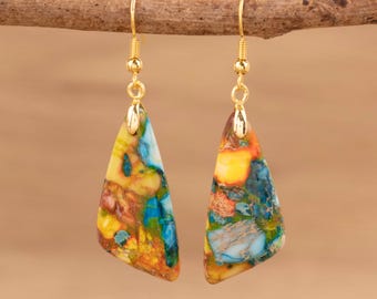 Jasper Chakra Earrings: Natural Stone Spiritual Healing Jewelry