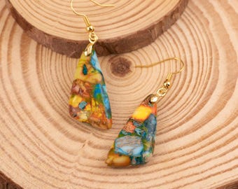 Jasper Stone Drop Earrings: Energy Balancing Crystal Jewelry
