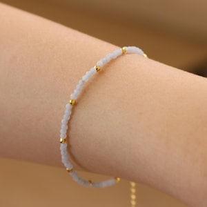 Women&#39;s Jewellery, Natural Round Jasper Bracelet, Simple Gemstone Bracelet, Crystal Meditation Bracelet, Everyday Wear with Accessories