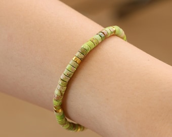 Meeressediment Jaspis Armband: 4 mm Kristall Heilschmuck