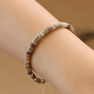 Jasper Bracelet, Natural Gemstone Bracelet, Handwoven Bracelet, Healing Bracelet for Women, Adjustable Delicate Bracelet, Gift for Wife