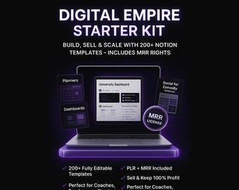 200+ Notion Templates | MRR, PLR | Customizable & Editable (Digital Product)