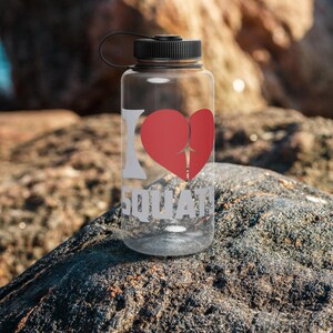 Wide-neck bottle, &quot;I Love Squats drinking bottle - stylish water bottle with fitness motif&quot;