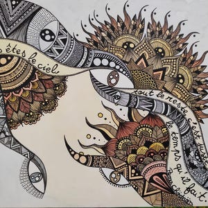 Reproduction of the watercolor "you are the sky, everything else is just the weather" mandala style
