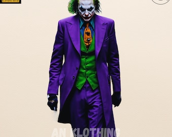 Limited Edition Dark Knight Joker Coat - Men&#39;s Purple Wool Overcoat for Cosplay & Stylish Fashion - Complete Joker Costume| By ANKLOTHING