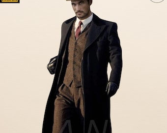 Men&#39;s 4-Piece Suit - Exquisite Peaky Blinders Tweed Herringbone - Inspired by Tom Shelby - Tailored Perfection - Premium Quality Coat