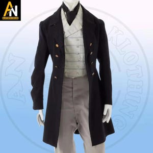 Men&#39;s Dark Navy Blue Regency 1840-1850 Coat/Jacket - 19th Century Wool Coat - Historical Coat - Regency Victorian Style Coat, Regency Suit