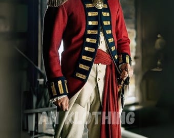 British 18th Century King Regiment Coat - Officer Uniform - Men Wool Coat - Military Uniform Jacket - Custom Size - British Soldiers Uniform