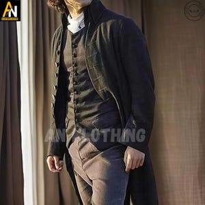 New Men&#39;s Wool Dark Brown Men&#39;s Military Frock Coat, Regency 18th Century Coat, Men&#39;s Regency Tail Coat, Handmade Jacket