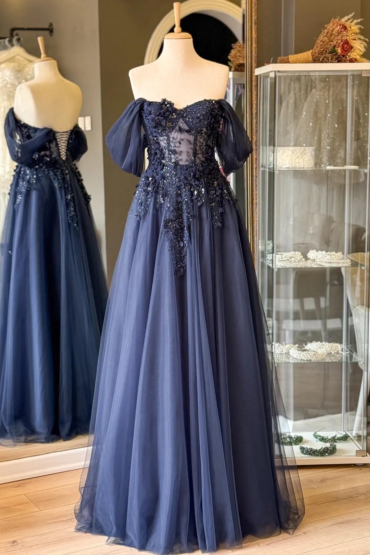 Navy Maxi Gown - Deep Elegant Silhouette for Ultimate Style
